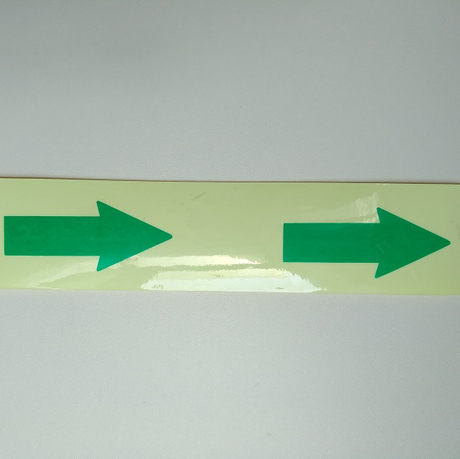 Fluorescent Caution Tape with Printing Arrow for Dark Surroundings Use