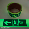 Fluorescent Caution Tape With Printing Fire Exit For Dark Surroundings Use